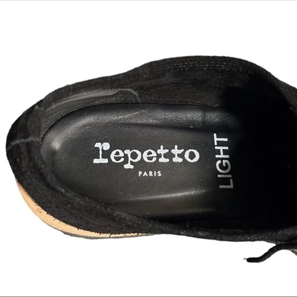 Repetto Light Oxfords Cuir Veritable Black Suede - Picture 7 of 8